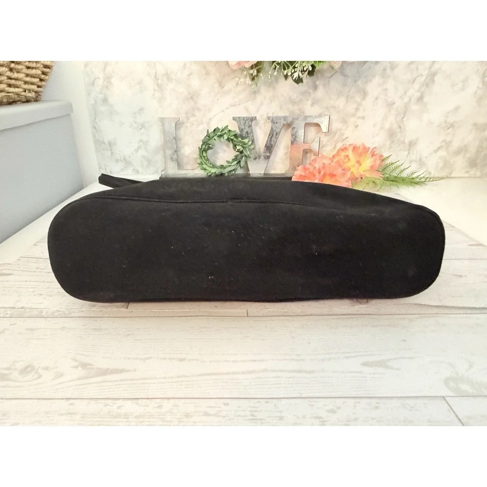 Koret Vintage Black Suede Evening Handbag W Chained Coin Purse & Mirror w Pouch